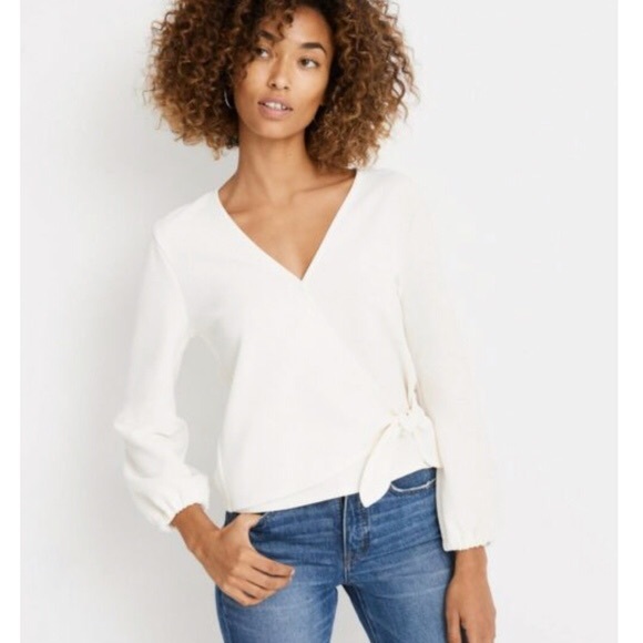 Madewell Tops - Madewell texture and thread faux wrap top size am